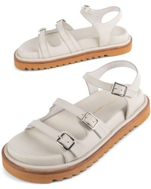 INTENTIONALLY ______ Neutrals Ricoya Leather Sandal - White