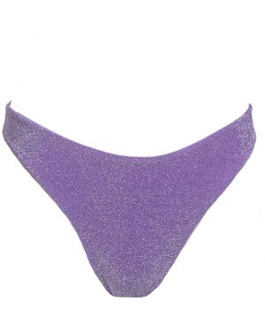 Patti Jane Swim Faye's Disco High Waist Sparkle Cheeky Bikini Bottoms - Purple