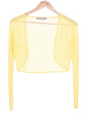 Peraluna Butterfly Fishnet Knit Bolero - Yellow