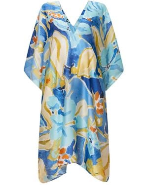 James Lakeland Abstract Floral Kaftan - Blue