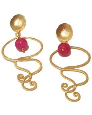 Way to Chic Earrings With Agate Stones - Metallic