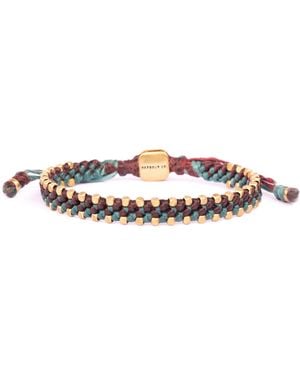 Harbour Uk Brass & Wine Aquagreen Rope Bracelet For Women. Harrogate Connection - Multicolour