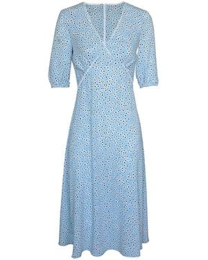 2KStyle Carla Floral Print A-Line Midi Dress - Blue