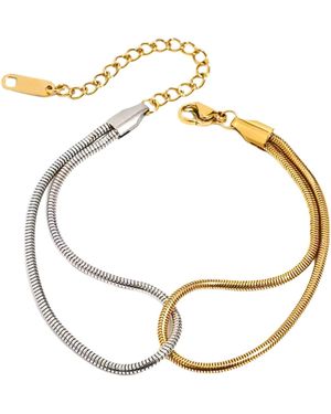 Olivia Le Sahira Mixed Metal Snake Bracelet - Metallic