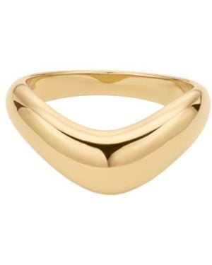 Vanhi Vava Plain Chunky Curved Wave Ring - Metallic