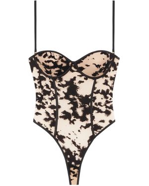 Perilla Lingerie Harlow Bodysuit Push Up Nude - Black