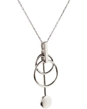 Gutta Design Mesh Necklace Rhodium Plated - Metallic
