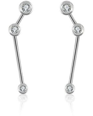 Genevieve Collection Aries Zodiac Constellation Earring 18K & Diamond - Metallic