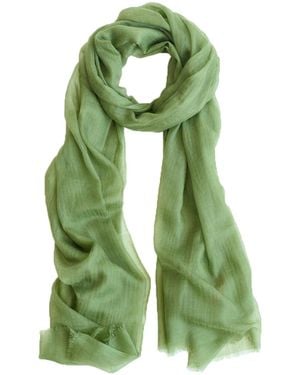 Lost Pattern Featherlight Oversize Cashmere Scarf - Green