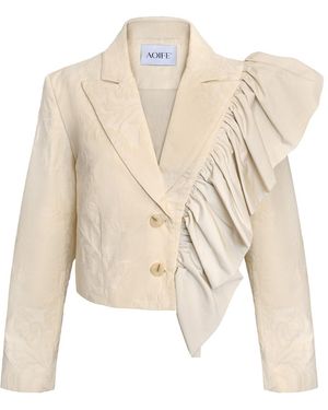 AOIFE Cream Cropped Blazer - Natural