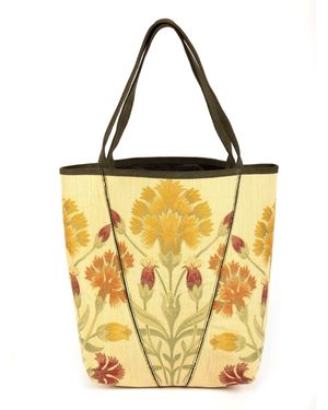 SJW BAGS LONDON Ottoman Carnations Tote - Yellow