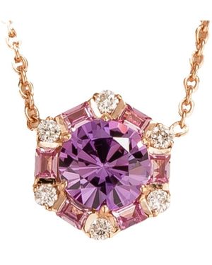 Juvetti Melba Rose Necklace Sapphire, Sapphire & Diamond - Purple