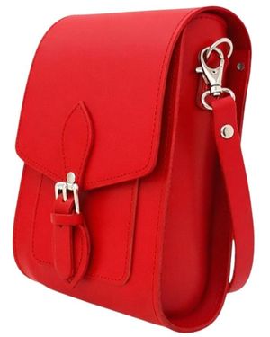 Zatchels Leather Festival Phone Bag -Pillar Box - Red