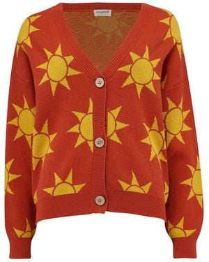 Sugarhill Angelica V Neck Cardigan, Rusty, Canyon Sunshine - Orange