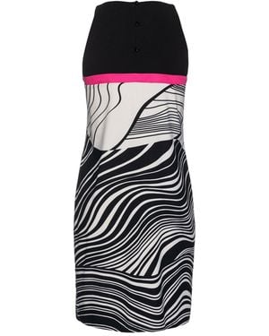 Conquista A Line Print Dress - Black