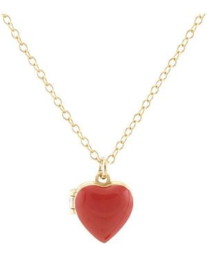 Kris Nations Enamel Heart Locket - White