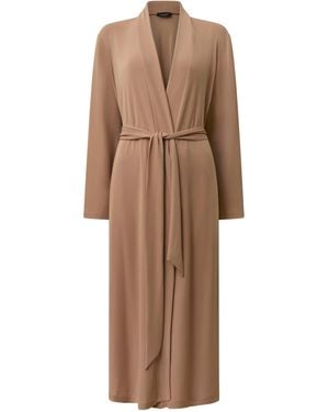 James Lakeland Camel Long Wrap Jersey Cardigan - Natural