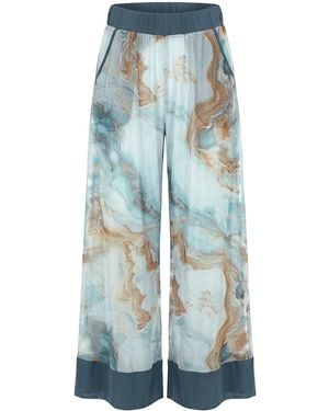 Serotone Swim Swim Cover Up Mesh Palazzo Pant - Blue