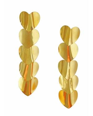Smilla Brav Heart Earrings Love Rain - Metallic