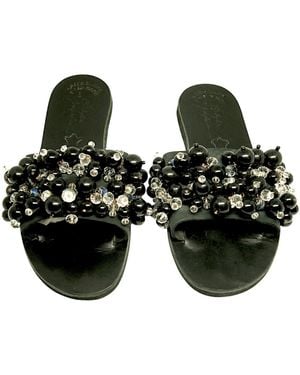 Sibylla Delphica Jewelled Leather Sandals Full Of Crystals Hermia - Green