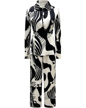Why Mary And Retro Trousers Suit - White