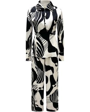 Why Mary And Retro Pants Suit - White