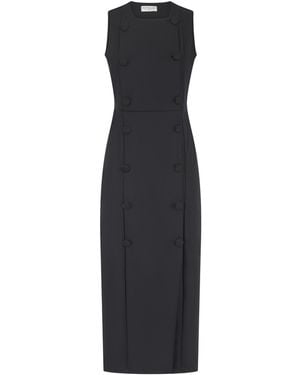 Celestine & Mae Tailored Button Down Midi Dress - Blue