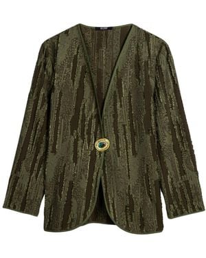 Nocturne Neutrals Textured Tailored Jacket - Green