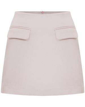 NAZLI CEREN Marde A-Line Mini Skirt - White