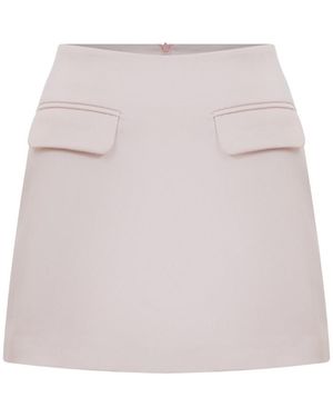 NAZLI CEREN Marde A-Line Mini Skirt - White