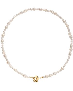 Vanhi Flora Multi Pearl Toggle Choker - Metallic
