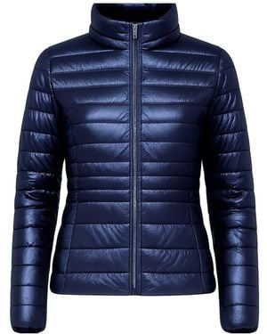 Tantra Spain Sl Basic Metallic Anorak With Zipper Closure And Mandarin Collar - Blue