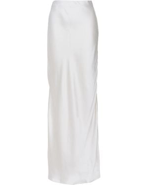 Serotoninn Silk Maxi Skirt Ecru - White