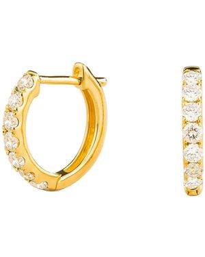 Juvetti Stacy Diamond Huggie Hoop Earrings - Metallic