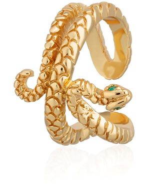 Scream Pretty Snake Small Single Ear Cuff With Eyes - Metallic