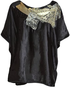 Saniya Khan Lace Medley Poncho - Black