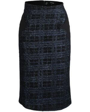 Smart and Joy Tartan Pencil Skirt - Blue