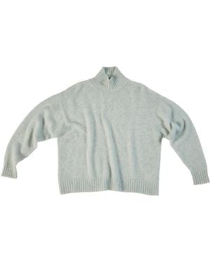 Vanilla&Chocolate Neutrals Creamy Coconut Turtleneck Jumper - Blue