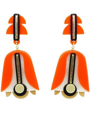 Gissa Bicalho Handmade Earring Glory Cream - Orange