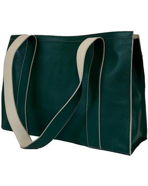 godi. The Maxwell Leather Handmade Zip Tote Bag - Green