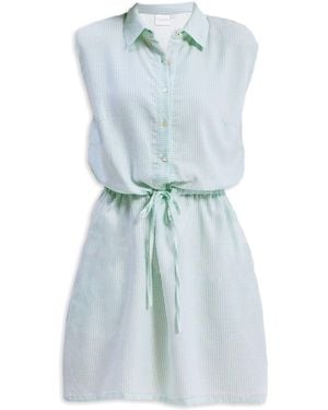 REISTOR Drawstring Shirt Dress - Blue