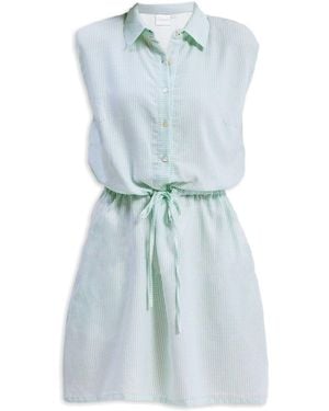 REISTOR Drawstring Shirt Dress - Blue