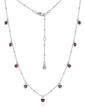 Moon London Mani Garnet Heart Necklace - Metallic