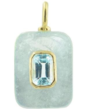 KAMARIA Aquamarine Gemstone Pendant With Topaz - Blue