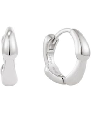 Vanhi Colette Droop Link Huggie Earrings - White