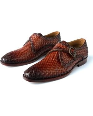 Zasta Studio Wood Woven Leather Shoes - Brown