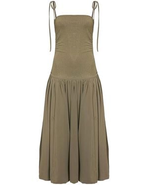 Amy Lynn Alexa Khaki Rhinestone Embellished Puffball Dress - Green