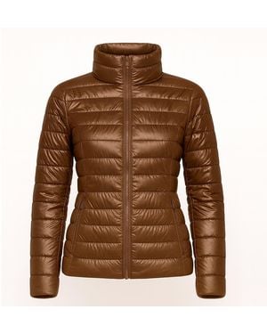 Tantra Spain Sl Basic Metallic Anorak With Zipper Closure And Mandarin Collar - Brown