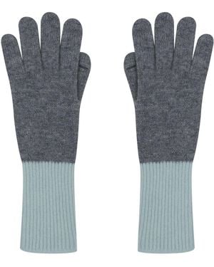 CALLAITE Cashmere Fingerhole Knit Gloves - Blue