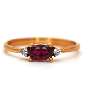 VicStoneNYC Fine Jewelry Natural Oval Ruby And Diamond Ring - Pink